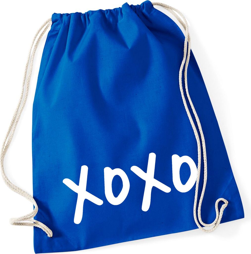Huuraa Turnbeutel XOXO Kuss 12 Liter Bright Royal Baumwolle Produktbild 