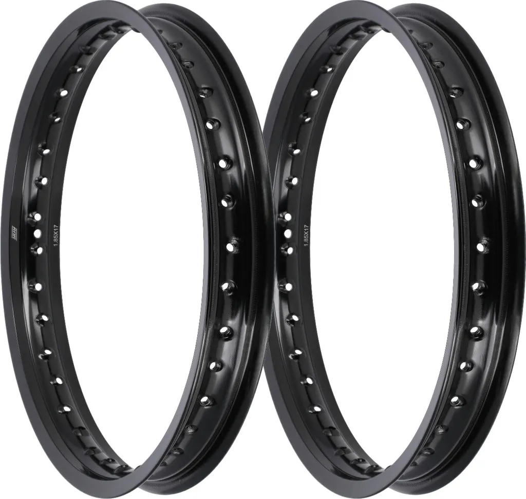 Jantes 1.85 x 17 en aluminium noir anti-corrosion pour roues voilées