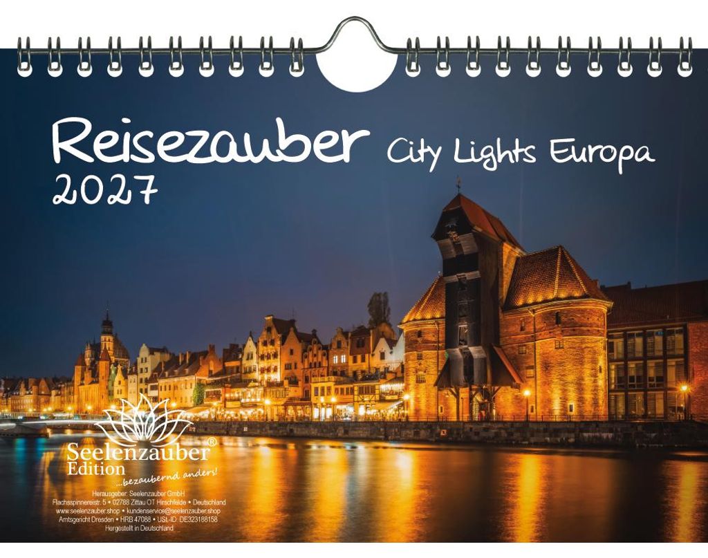 Städtezauber City Lights Europa DIN A5 Kalender für 2027 Nächtliche Städte - Seelenzauber