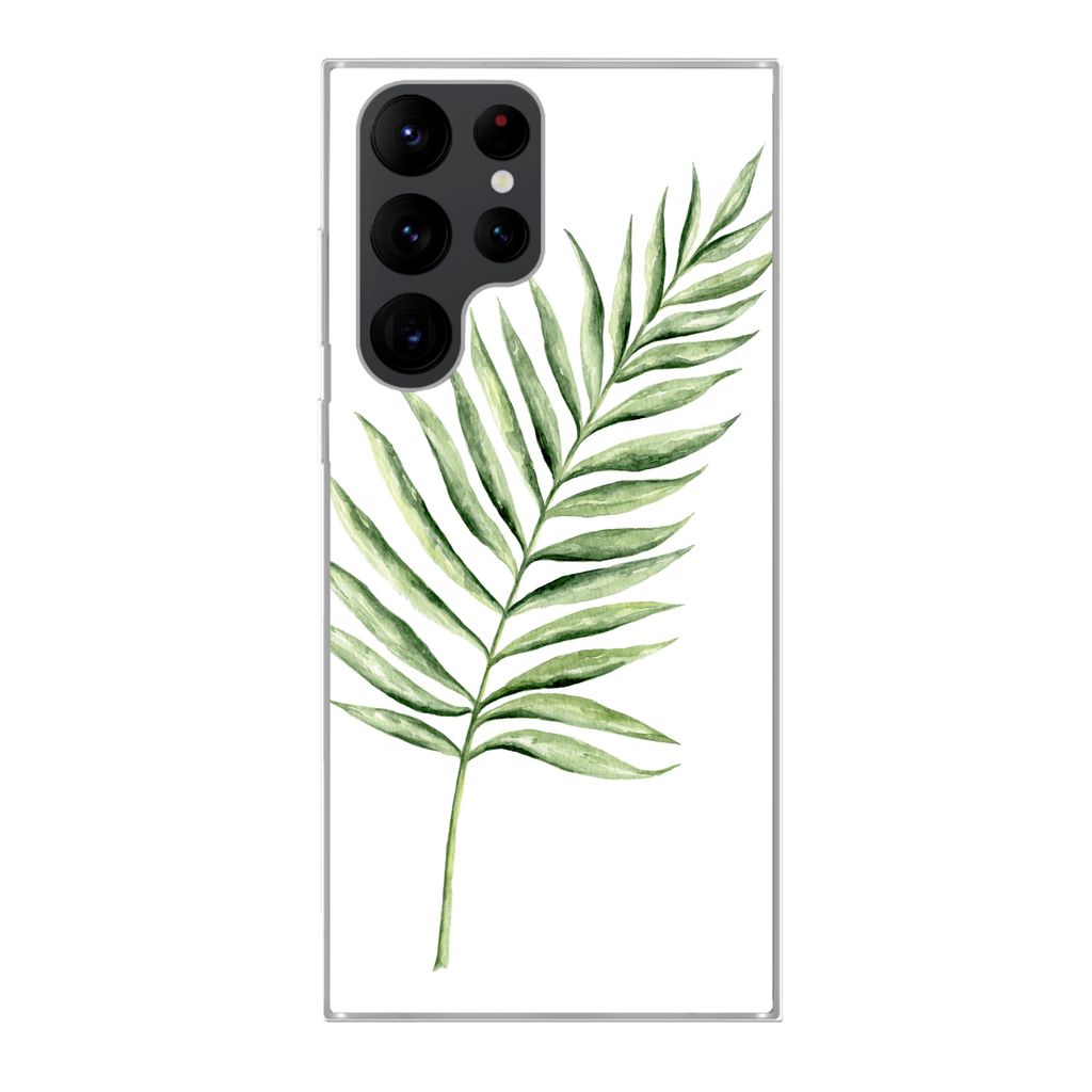 MuchoWow Handyhülle Schutzhülle Hülle für Samsung Galaxy S22 Ultra Pflanze - Aquarell Silikon Softcase Handy Hülle - Abbildung