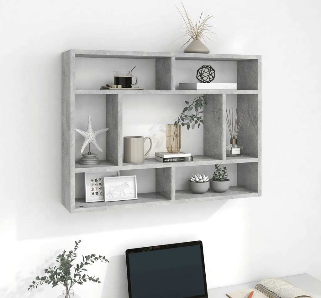 vidaXL Étagère murale gris béton 75x16x55 cm Bois composite Image du produit 