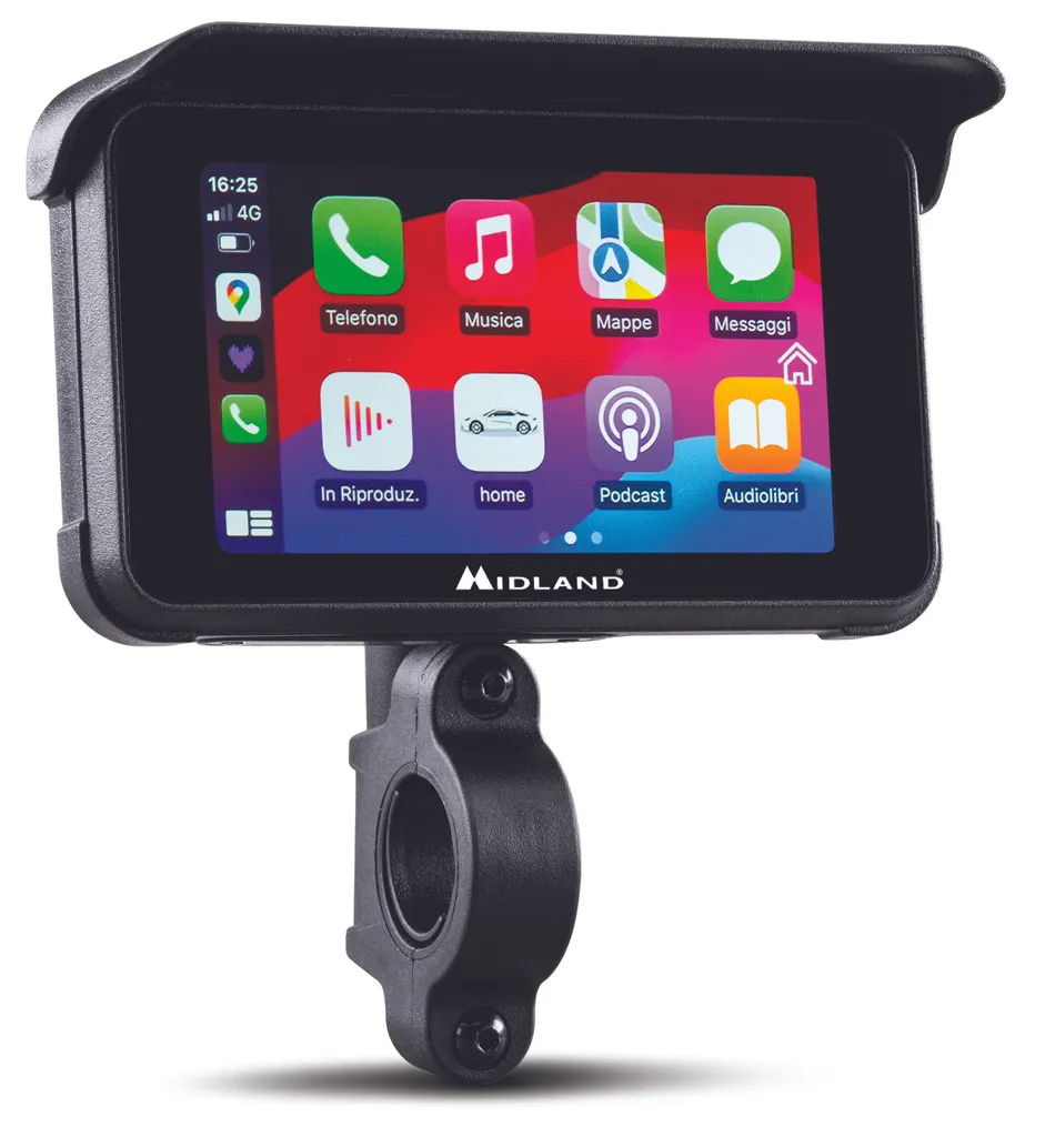 Midland BikePlay Guardian Écran CarPlay et Android Auto sans Fil Moto