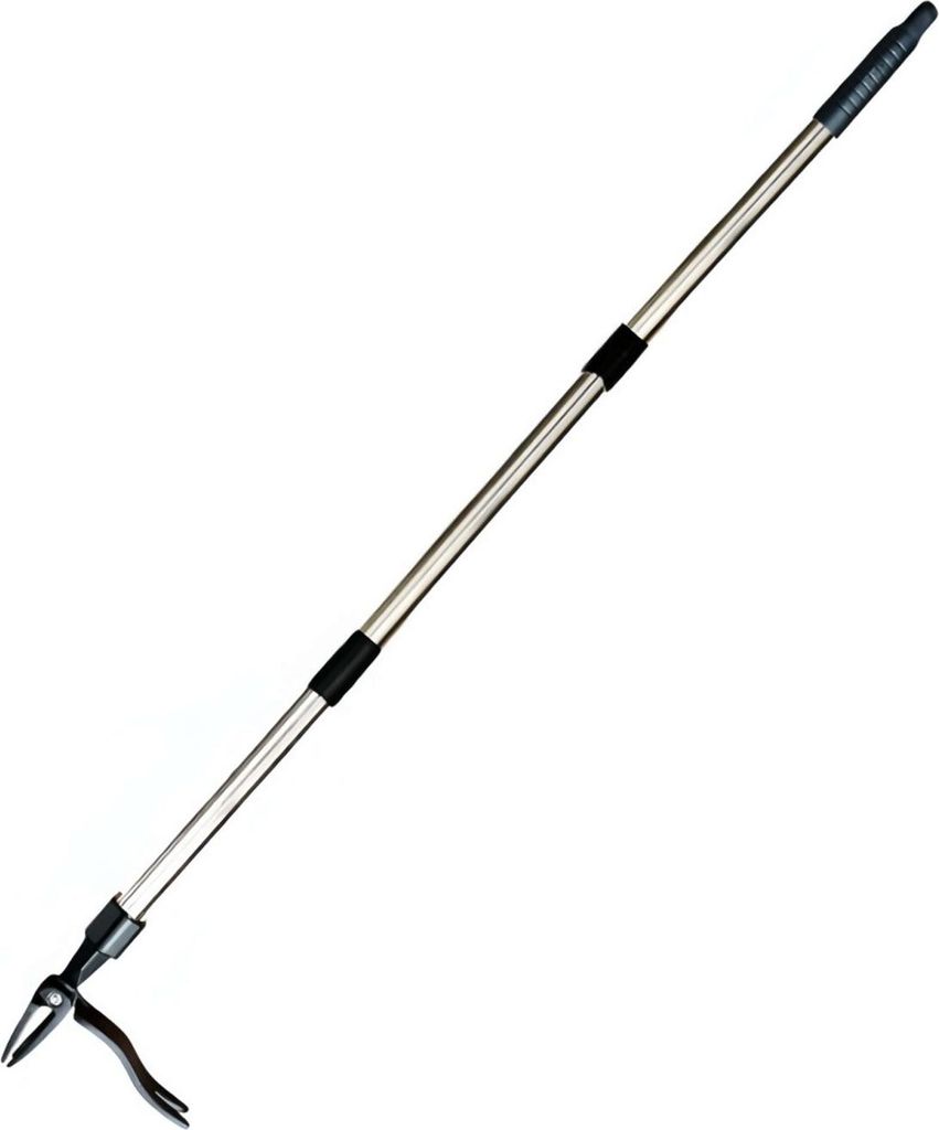 Unkrautstecher 112cm mit verstellbarem Griff, Grabegabel aus Edelstahl, Effizienter Wurzelentferner mit Fußpedal, abnehmbar, ergonomisch für Gart...