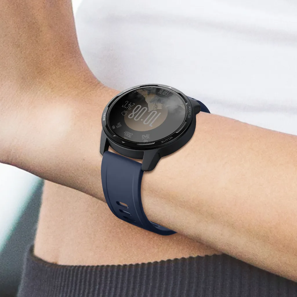 Cinturino Silicone per Xiaomi Watch S1 Active e Color 2 Nero/Blu - 6