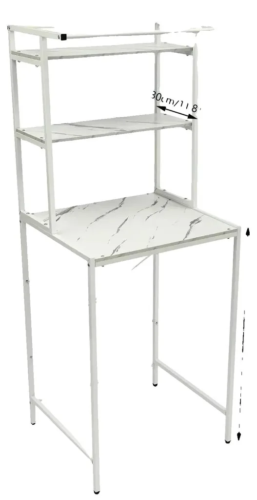 Étagère de rangement blanche 3 niveaux compacte et design moderne