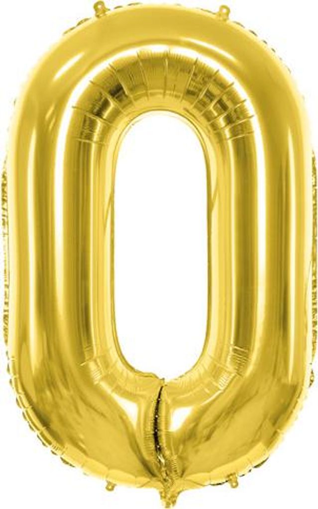 Folienballon Zahl „0“, 72cm, hellgold