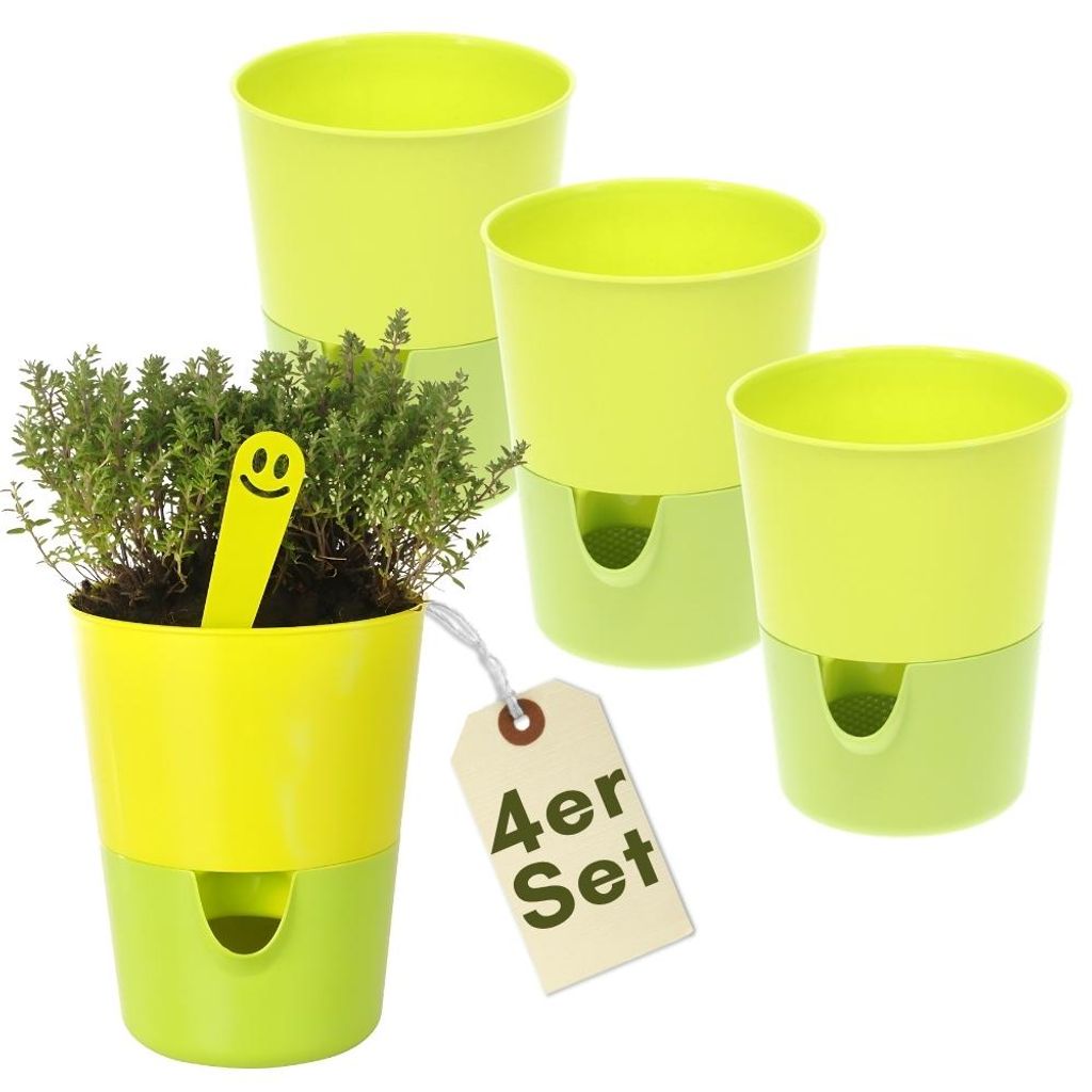 4er Set Kräutertopf mit Bewässerungssystem Kräutertopf Produktbild 