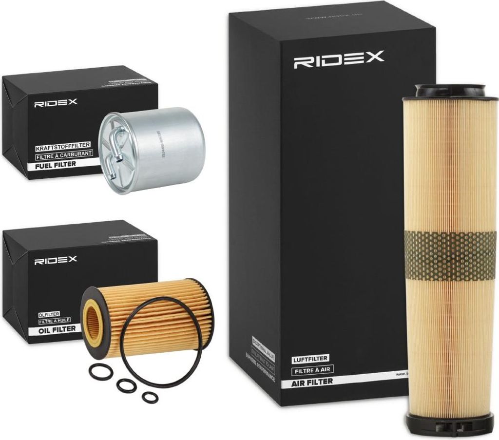RIDEX Filterset Inspektionspaket Filtersatz passend für MERCEDES-BENZ E-Klasse Limousine (W211) E-Klasse T-modell (S211)
