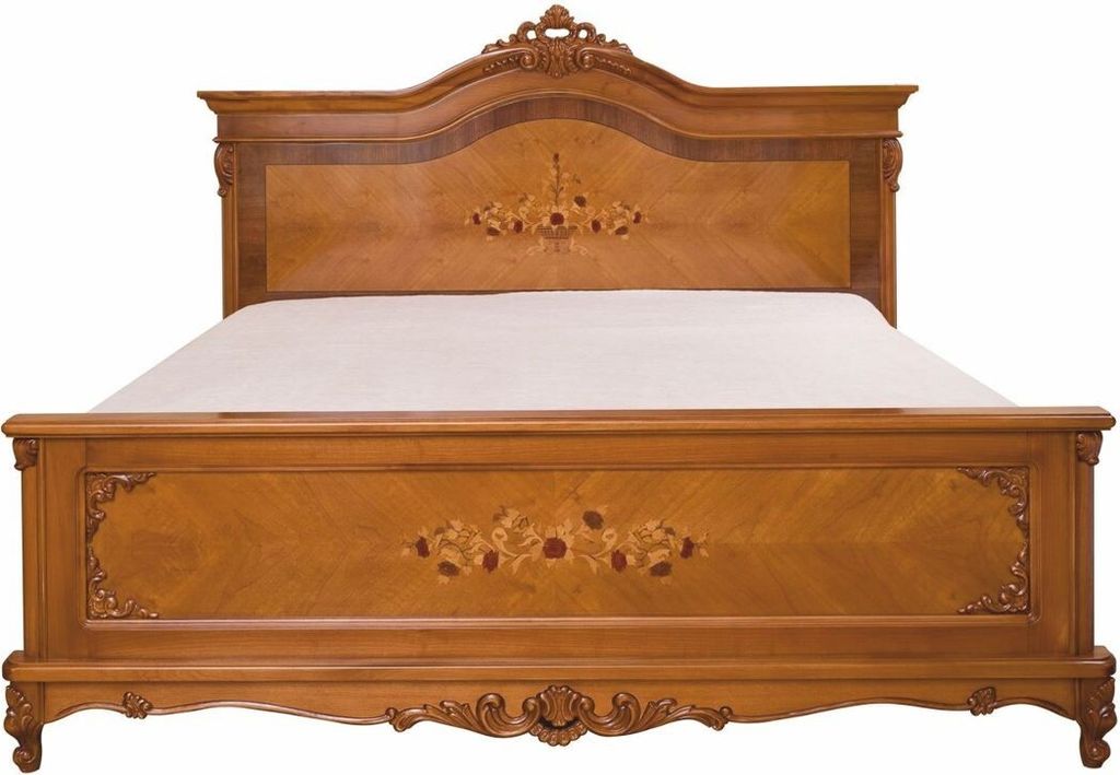 Casa Padrino Luxus Barock Doppelbett Braun - Prunkvolle Barockstil Schlafzimmer Möbel