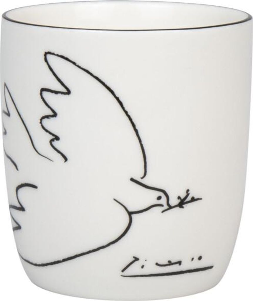 tea4chill Könitz Teebecher Picasso - La Colombe de la Paix (Friedenstaube). Teetasse 230ml, Basic Bone China Porzellan