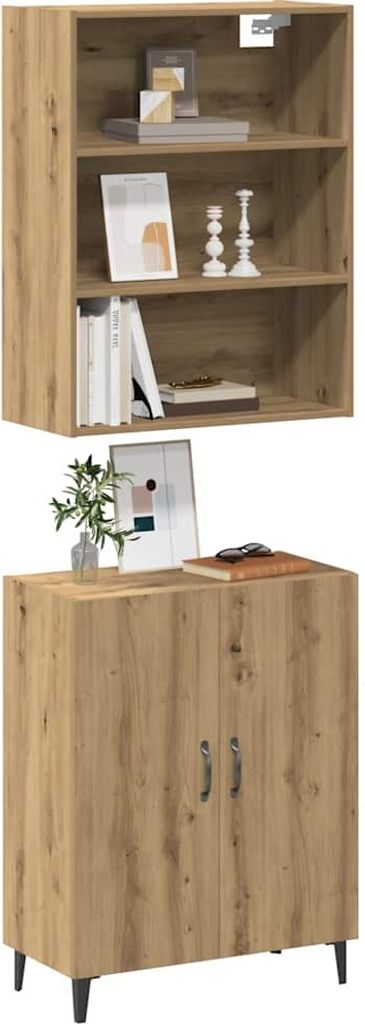 vidaXL Sideboard mit Wandschrank Artisan-Eiche Holzwerkstoff