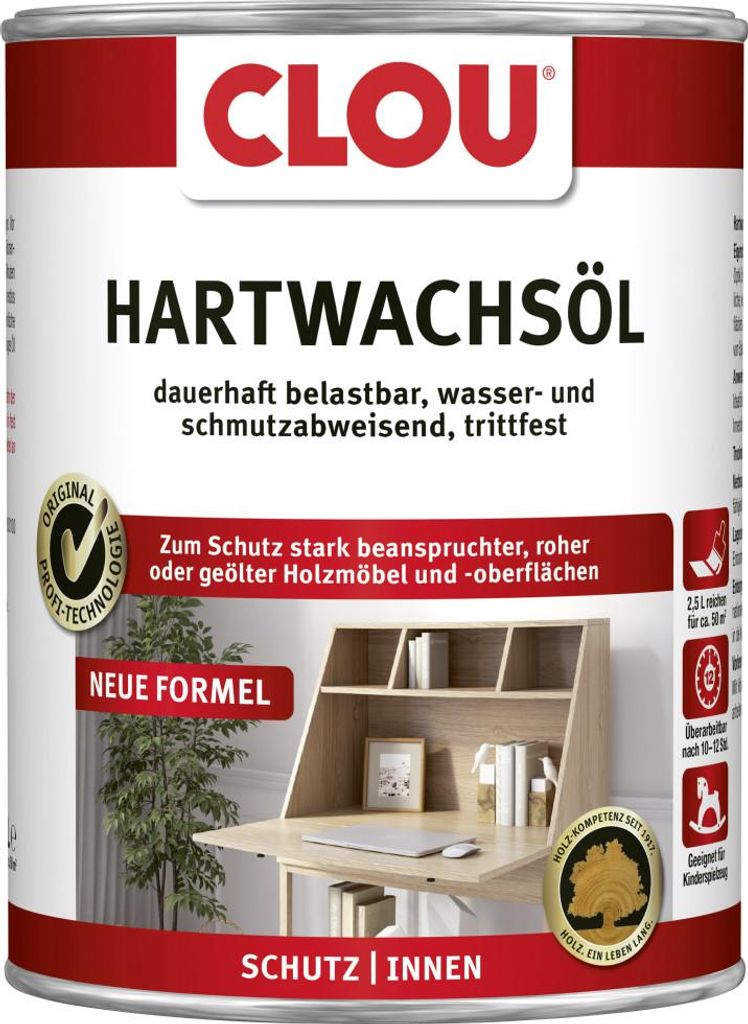 Clou Hartwachs Öl 2,5 L farblos Produktbild 