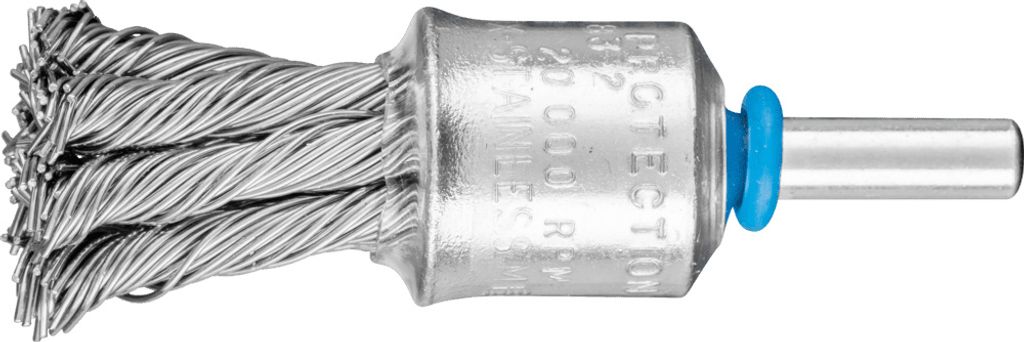 PFERD TOOLS Pinselbürste mit Kunststoffschutz gezopft PBG Ø19 mm Schaft-Ø6 mm Edelstahl-Draht-Ø0,60