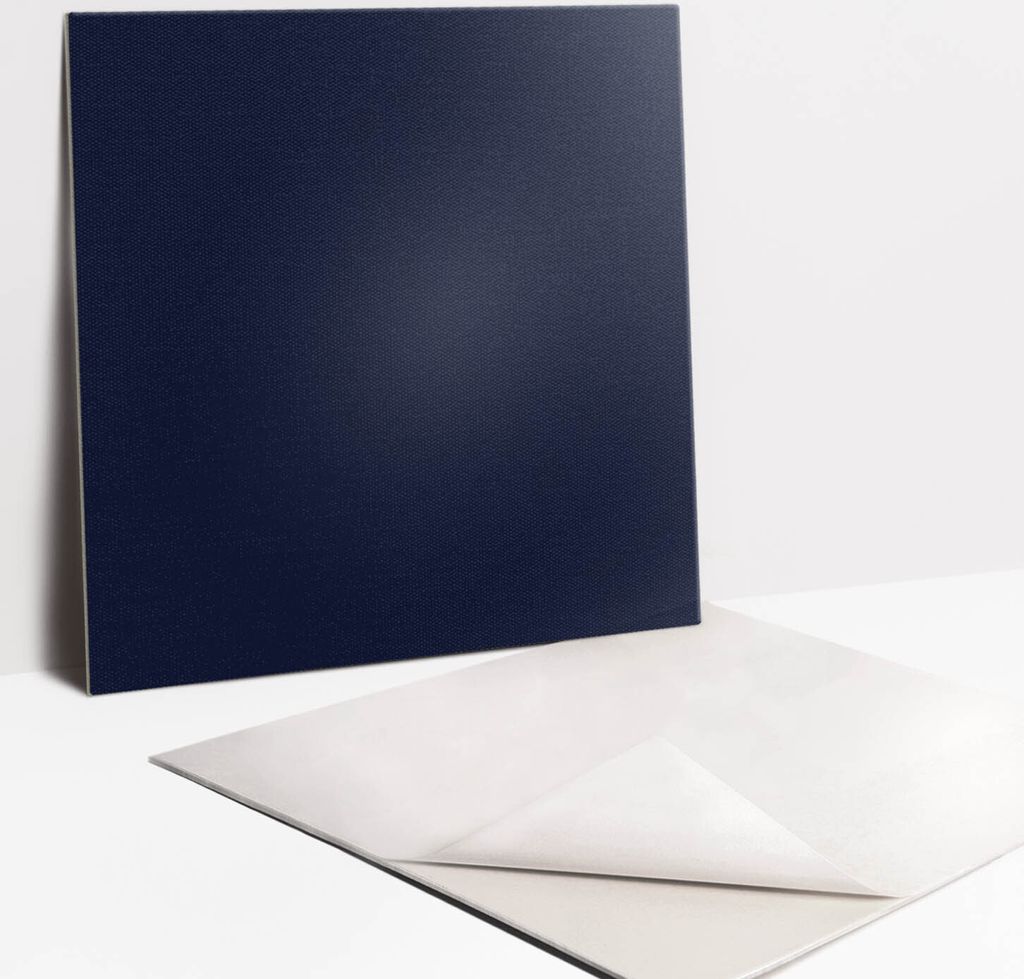 Fliesenaufkleber Set für Bad und Küche - 9 Fliesen Selbstklebend PVC - 30 x 30 - Navy blau