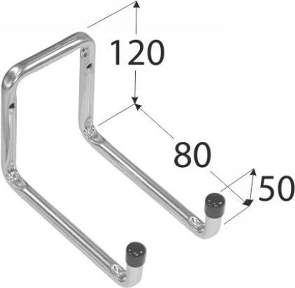 5x Wandhaken 80x120x50mm Werkzeughalter Gerätehalter Garage blau verzinkt