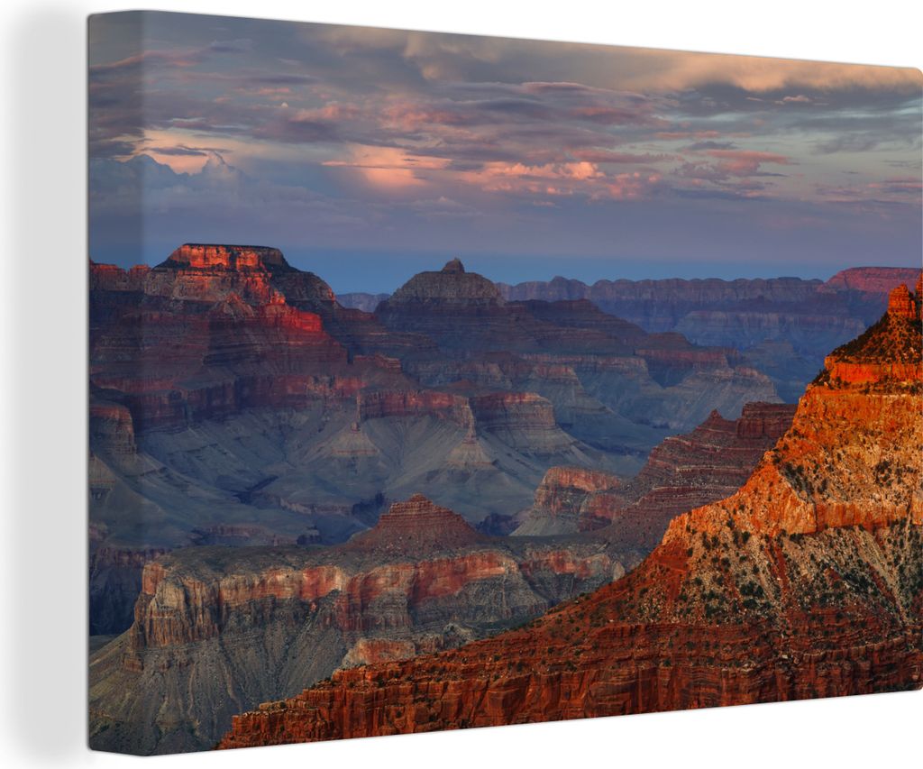 OneMillionCanvasses - Leinwandbilder - 150x100 cm, Mather Point Sonnenuntergang Grand Canyon, Wandbilder Kunstdruck Wanddekoration