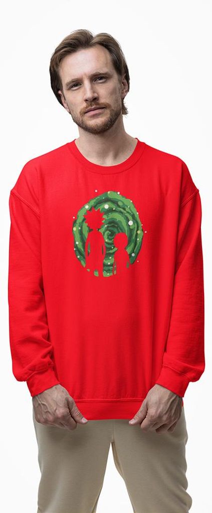 D&B Design Uni Pullover SWMO00047 Rick And Morty Rot-Größe S