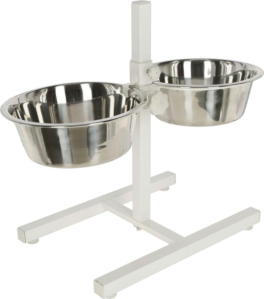 Kerbl Futterbar mit Ständer 2x2,8 L 43 cm Weiß