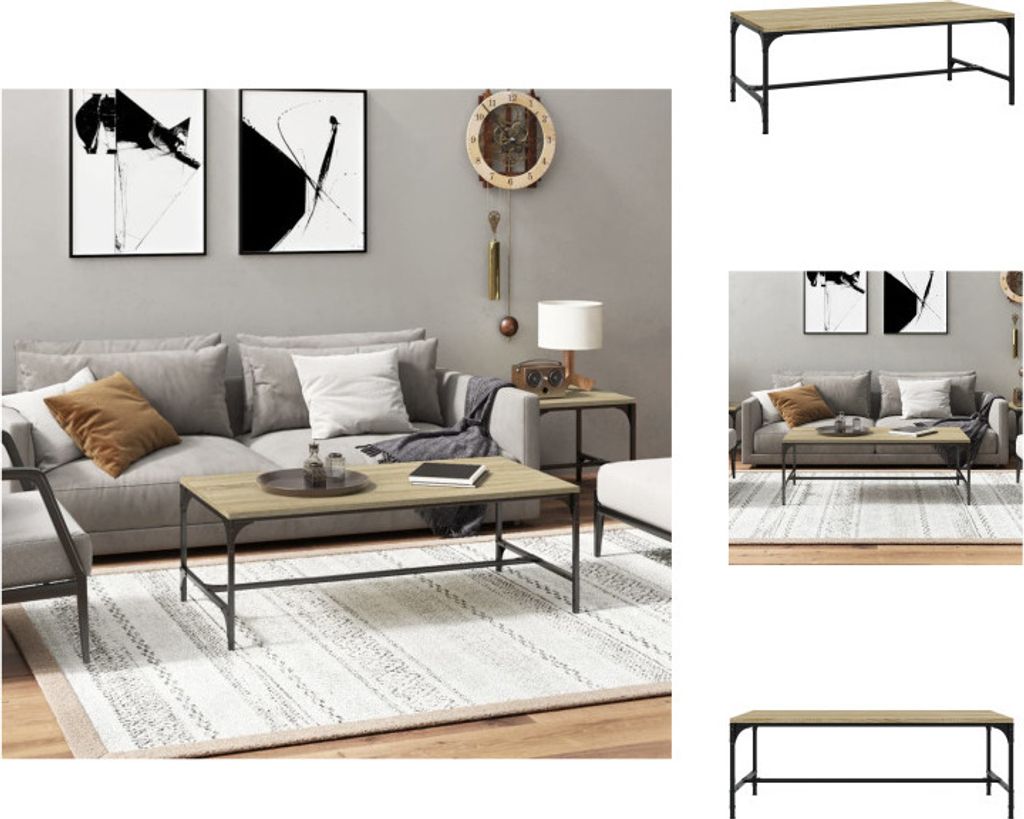 vidaXL Couchtisch Sonoma-Eiche 100x50x35 cm Holzwerkstoff - Couchtische
