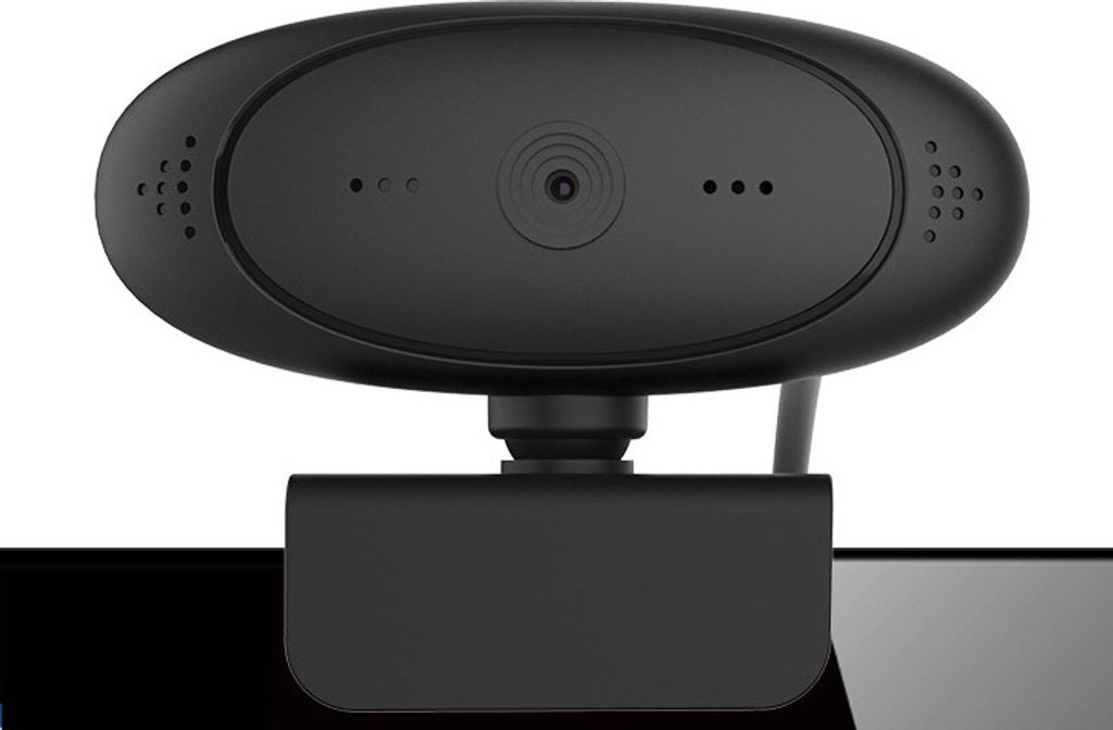 Full HD Webcam PC-02, 1920 x 1080p mit Mikrofon für Computer, Videochat und Aufnahme, USB Plug & Play, 360° Rotation, Windows, Mac OS, Linux