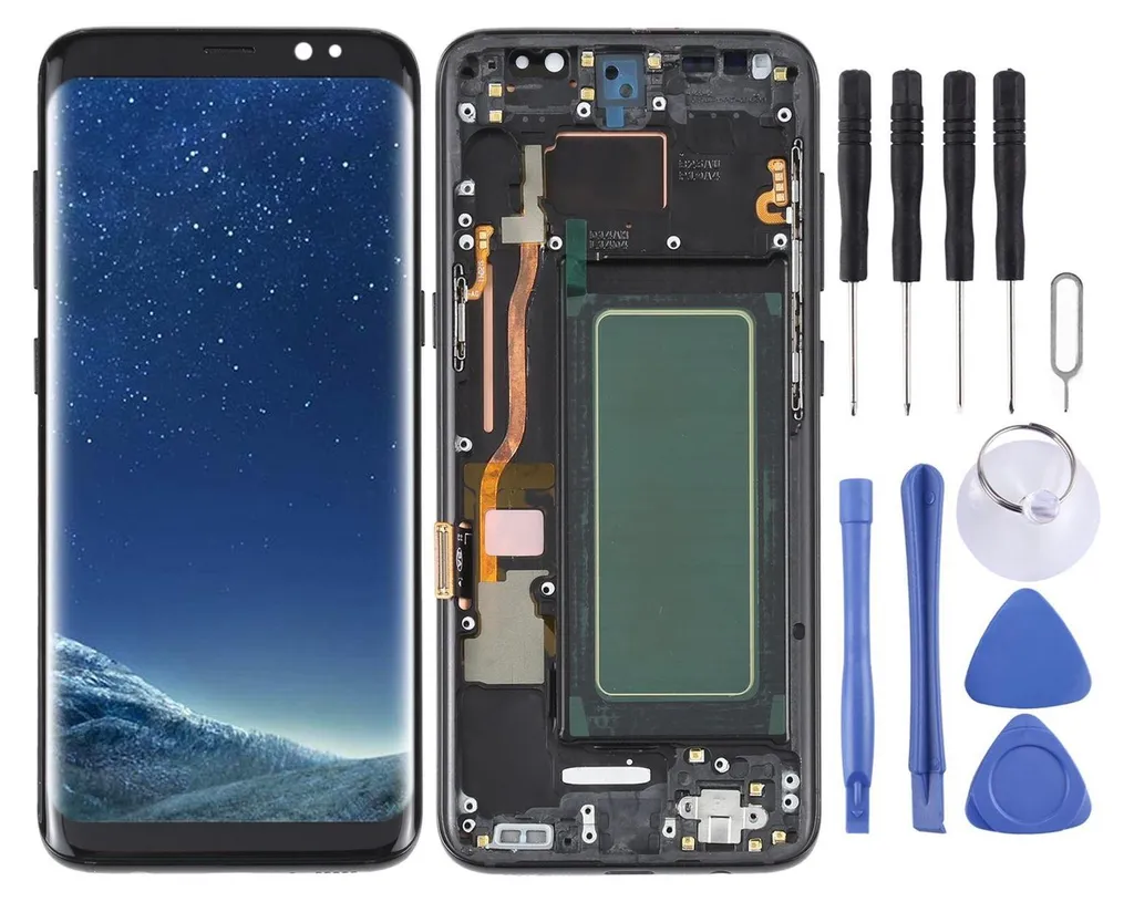 Écran Samsung Galaxy S8 G950 Full OLED LCD avec Cadre - Bloc Complet Noir