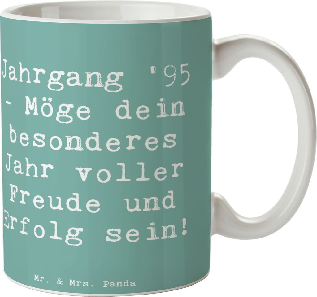 Mr. & Mrs. Panda Tasse Spruch 1995 Geburtstag - Meeresbrise - Geschenk, Alter, Kaffeebecher, Jahrgangsfeeling, Jahr, Becher, Keramiktasse, Happy Bi...