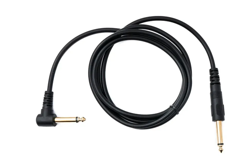 Cavo audio SYSTEM-S 150 cm mono TS da spina jack 6,35 mm a spina angolare 1/4" adattatore