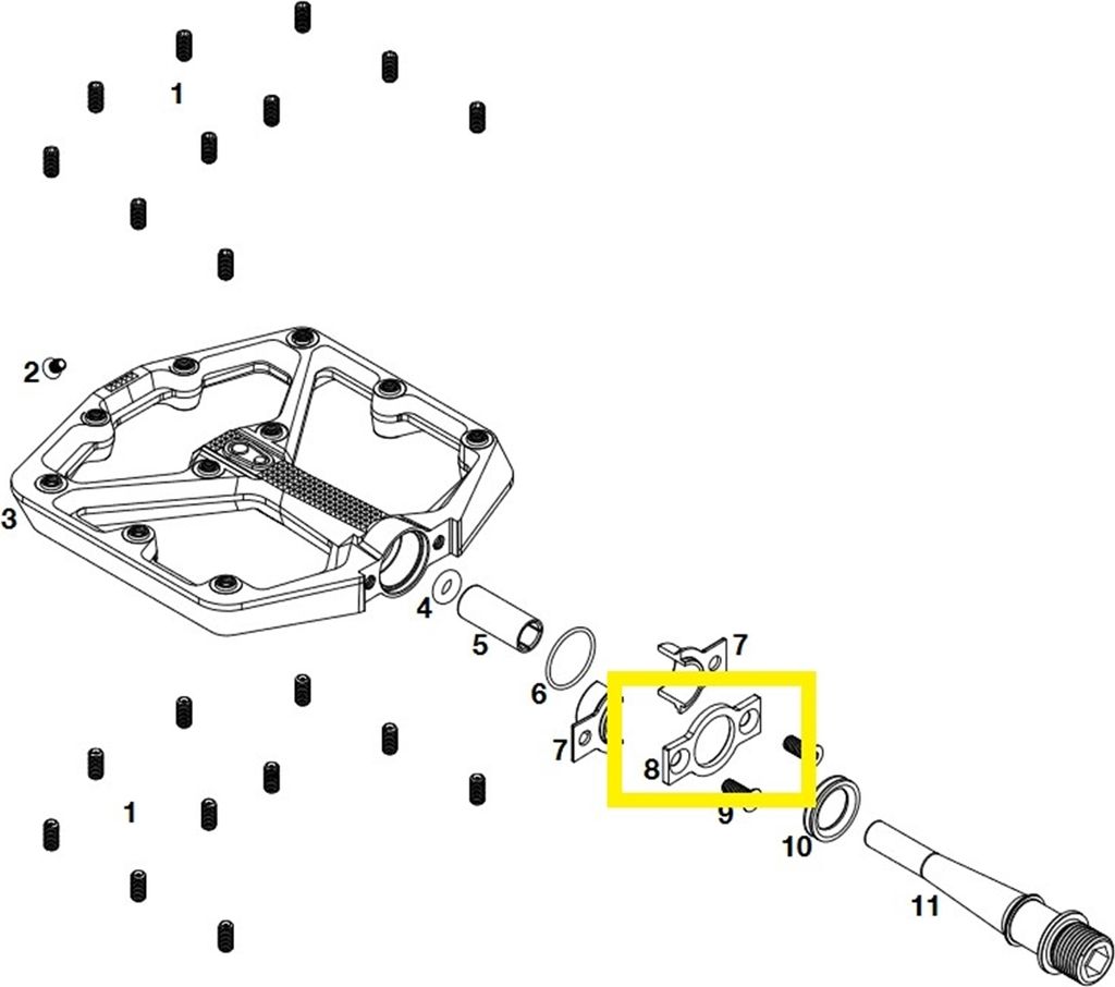 Crankbrothers Pedal Bearing Retainer, Stamp V1, Level 7+11, black