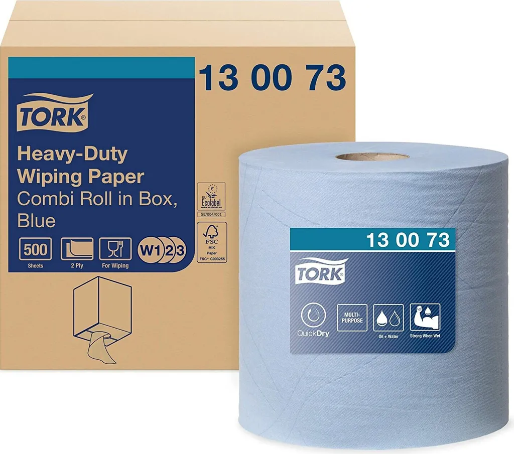 Rouleau essuie-tout professionnel TORK bleu 170m pour atelier et garage