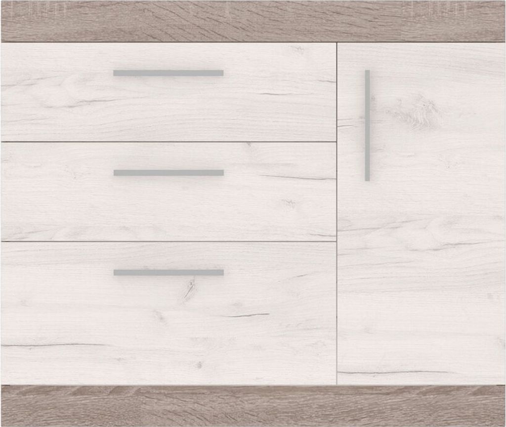 Furniture24 Kommode Venecia Schubladenschrank 101 x 85 x 39 cm Sideboard 3 Schubladen 1 Tür