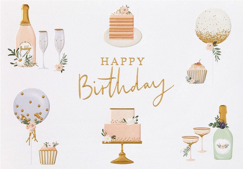 Geburtstag unverpackt Glückwunschkarte im Format 116 x 166 cm mit Um