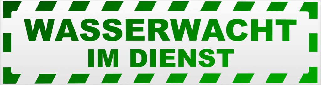 Kiwistar Wasserwacht im Dienst gestreift Magnetschild Schild magnetisch - 45cm Grün - reflektierend - Magnetfolie für Auto PKW Kfz