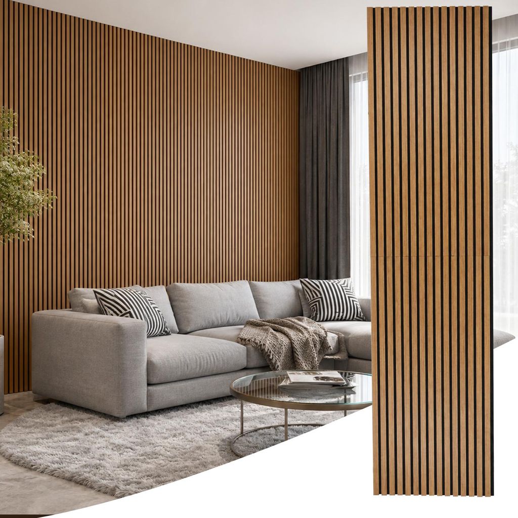 Vigevee Akustikpaneel Holz 240x60 cm faltbar, Holzlamellen Produktbild 