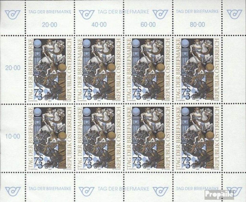 Briefmarken Österreich 1993 Mi 2097 Kleinbogen (kompl.Ausg.) gestempelt Tag d.Briefmarke