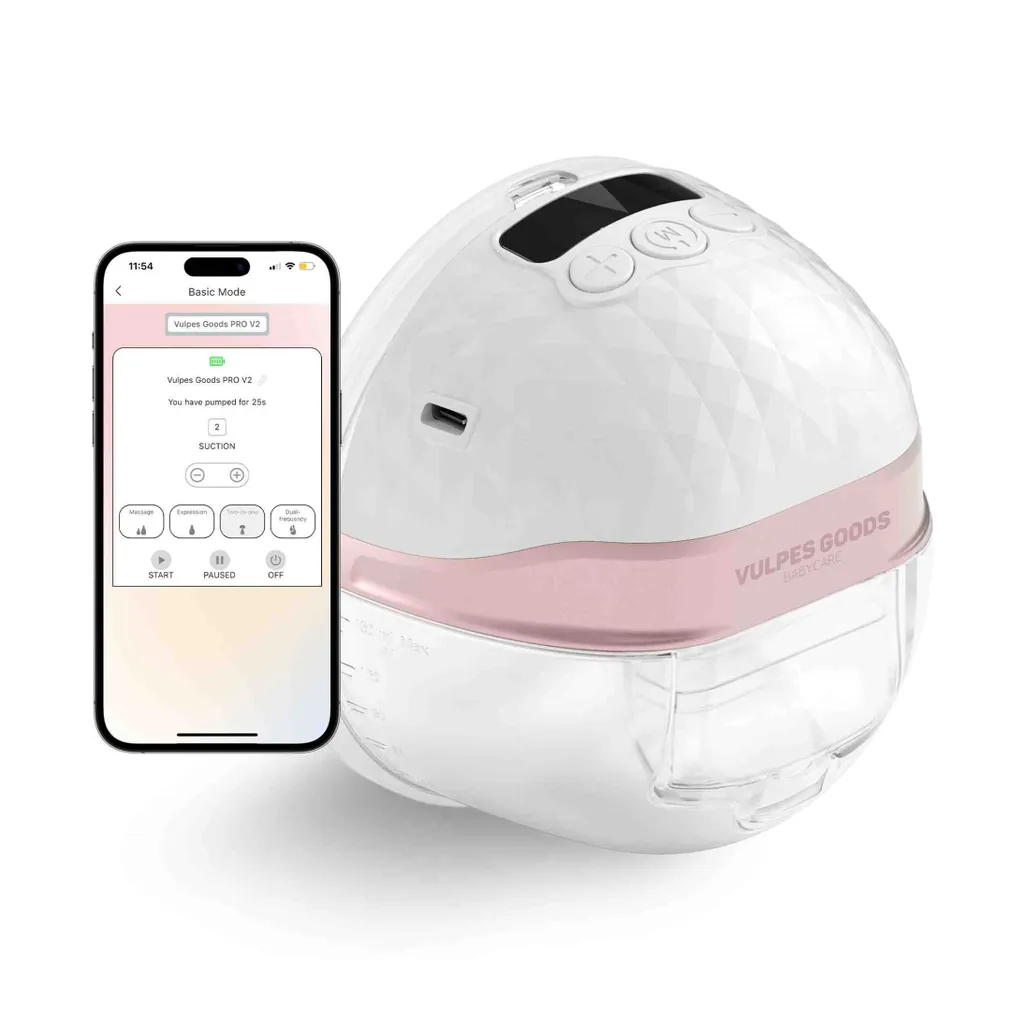 Vulpes Goods Tire-lait Électrique PRO V2 avec APP et 4 Modes de Succion