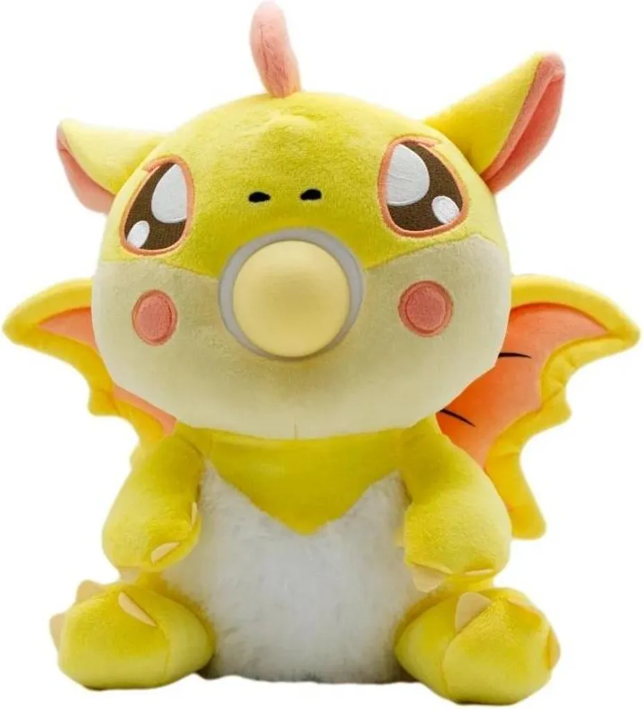 Peluche dragon jaune Popiki ultra moelleuse avec ailes souples