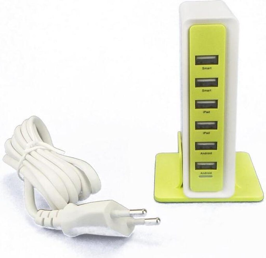 Netz-Ladegerät | USB Anschlüsse | Desktop Rocket Charger | weiß/gelb