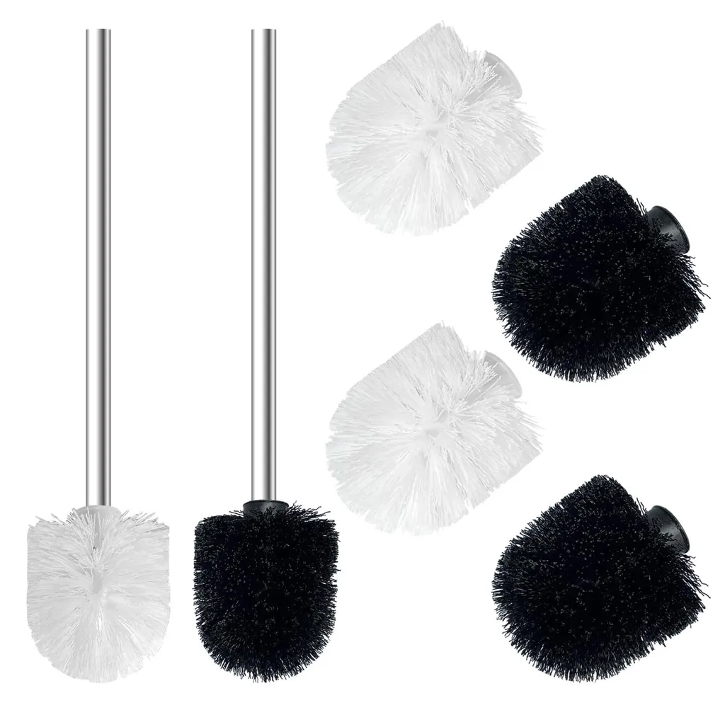 Brosse de toilettes sur pied ergonomique lot de 2 avec manches inox robustes
