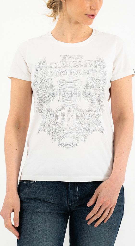 Rokker Wings Classic Damen T-Shirt, weiß, L