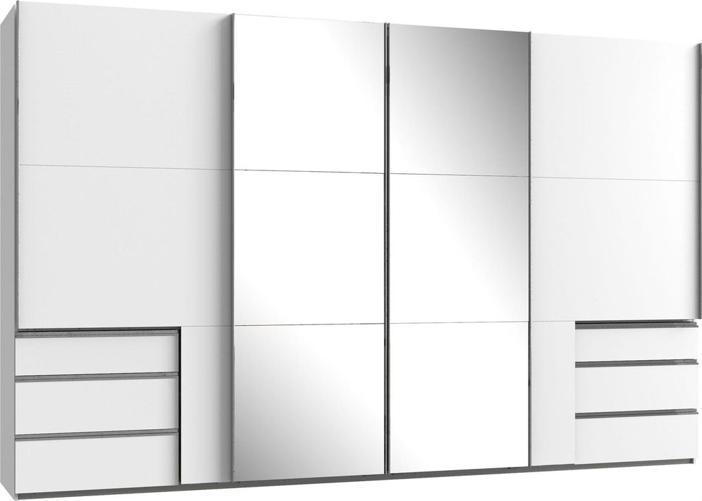 Schwebetürenschrank Kleiderschrank Level 350cm weiß mit Produktbild 