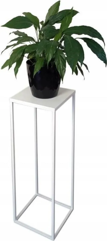 Support de plante haut blanc style Loft moderne en métal stable - 6