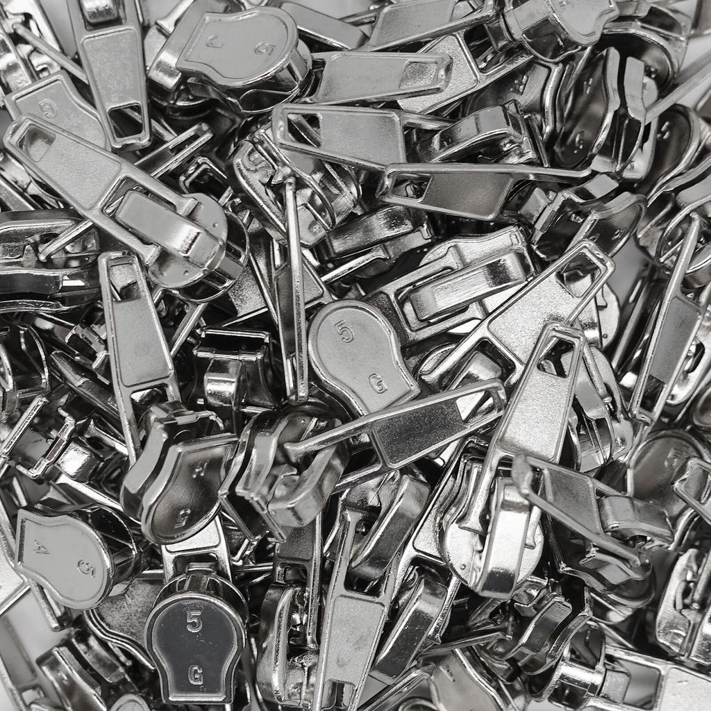 10 Zipper für Profil-Reißverschlüsse, 5mm silber