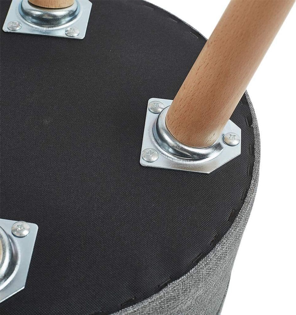 Theo&Cleo Hocker mit Stauraum,Sitzhocker Holzbeine,Runder Produktbild 7