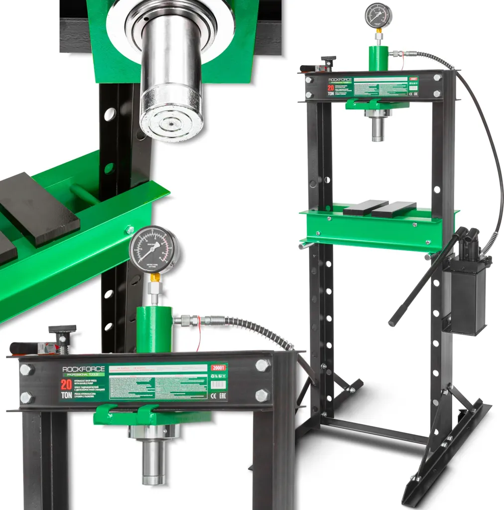 Presse hydraulique d'atelier 20T avec pompe manuelle pour garage