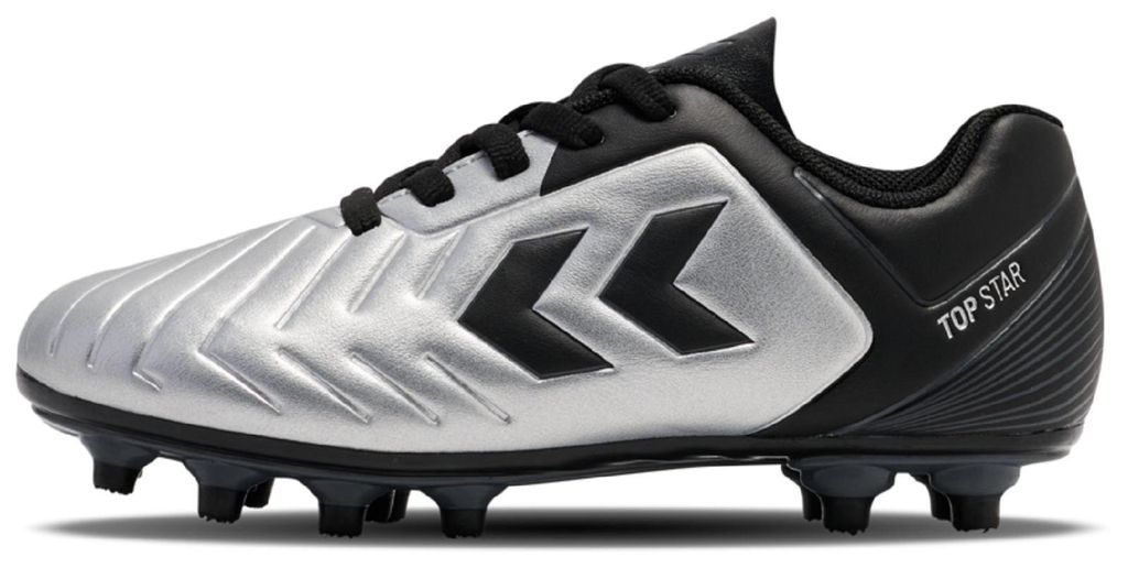 Hummel Top Star FG LC 2.0 JR Kinder Fußballschuhe Kickschuhe silber/schwarz 234862-2250, Schuhgröße:34 EU