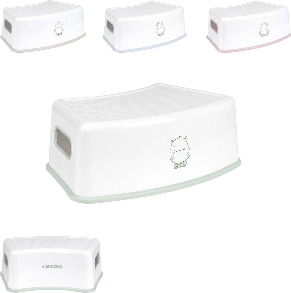 Kikkaboo Kinder Badhocker Hippo einstufiger Tritthocker, rutschfest, Griffraum grün