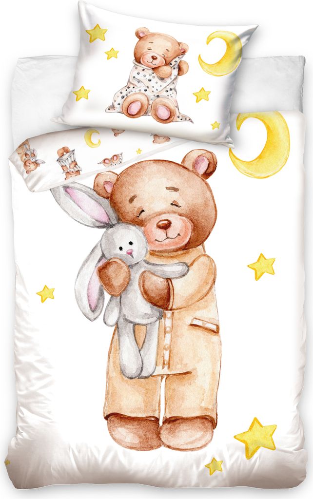 Baumwollbettwäsche Teddybär und Sleepy Bear 100x135, 40x60 Produktbild 