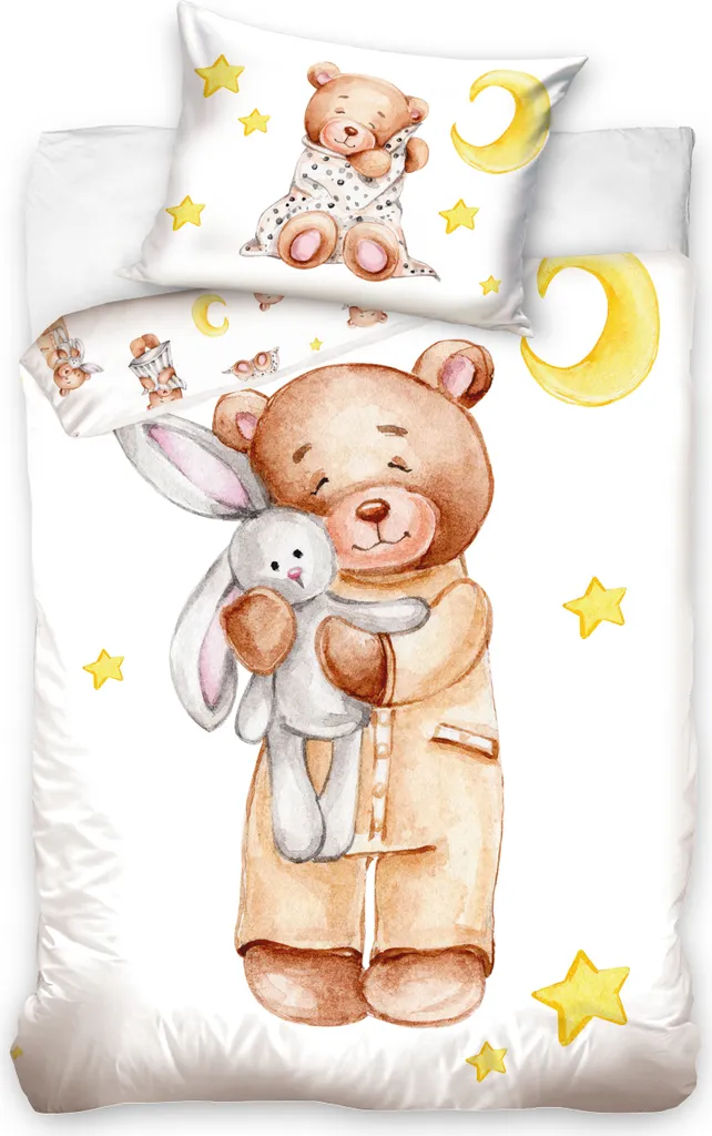 Parure lit bébé coton Teddy Bear : fini les irritations 100x135 cm