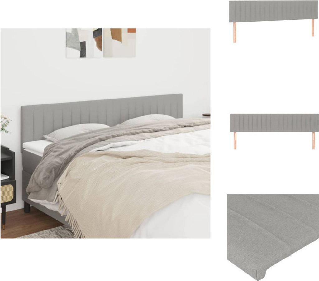 vidaXL Kopfteile 2 Stk. Hellgrau 100x5x78/88 cm Stoff - Kopf- & Fußenden