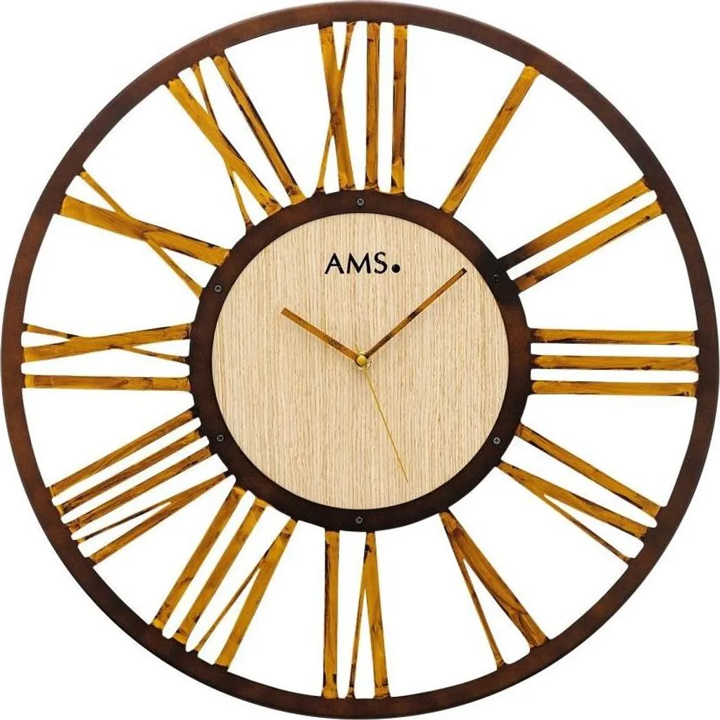 AMS 9648 Montre Murale Radiopilotée Silencieuse en Verre et Métal